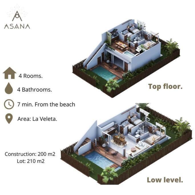 ¡New Villa 4Br With Priv Jacuzzi! Tulum Kültér fotó